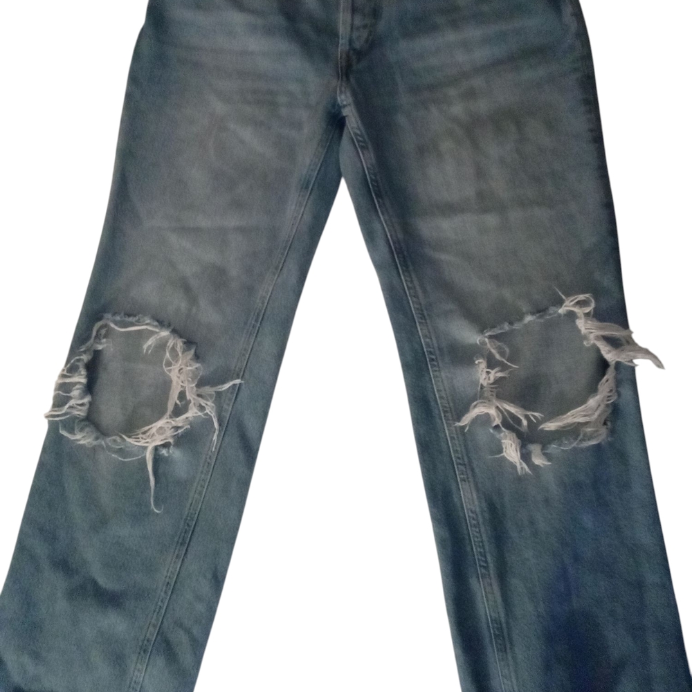 We The Free Distressed Blue Flare Jeans